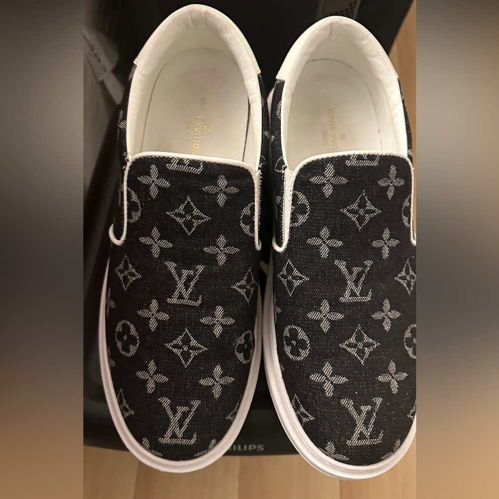 Men’s loafer casual LV Logo printed cloth shoes